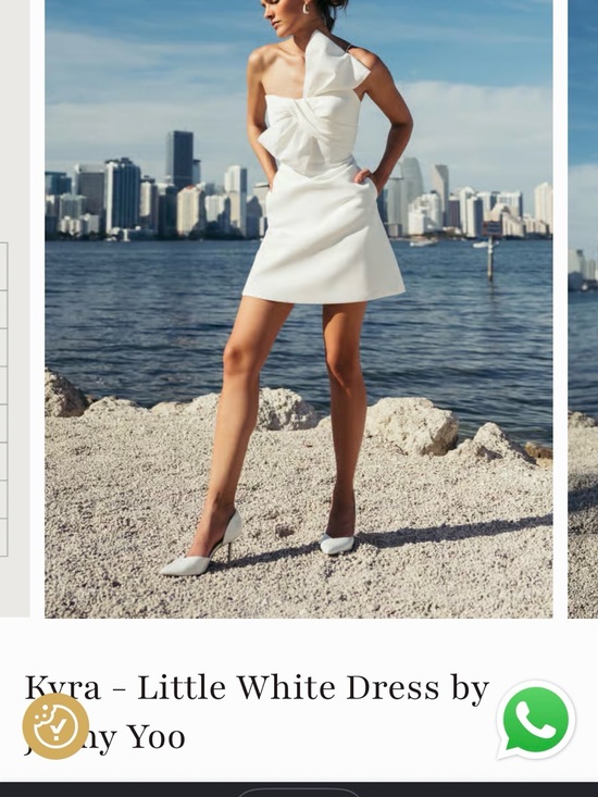 Jenny Yoo Dresses & Skirts - Jenny Yoo Kyra White One-Shoulder Bow Dress